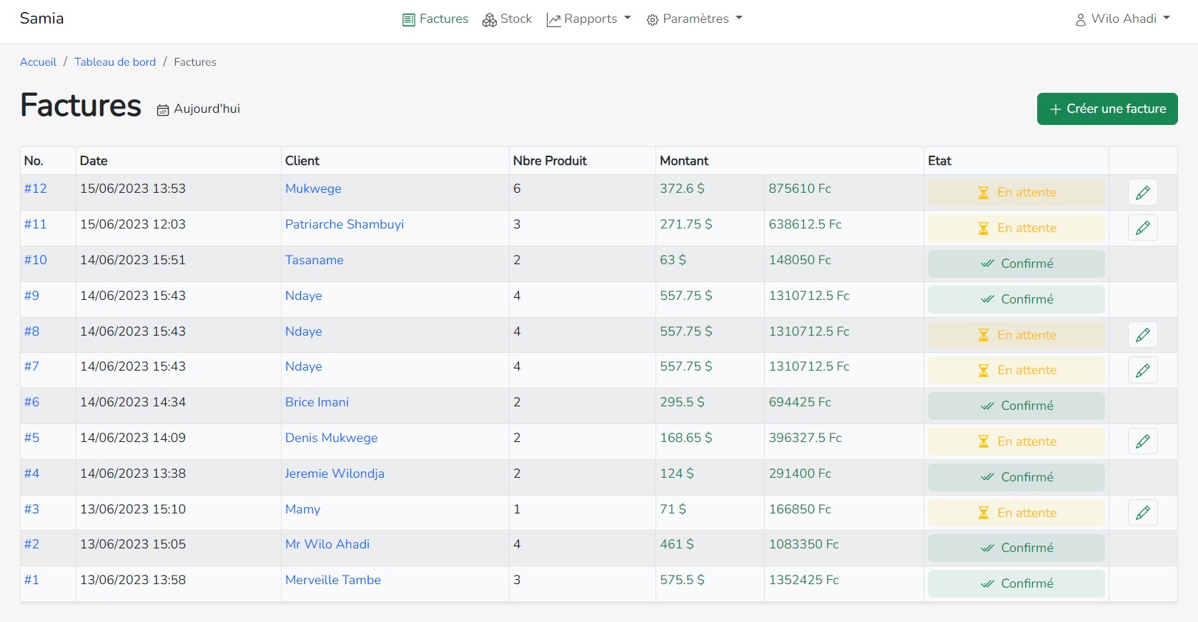 Screenshot de l'application